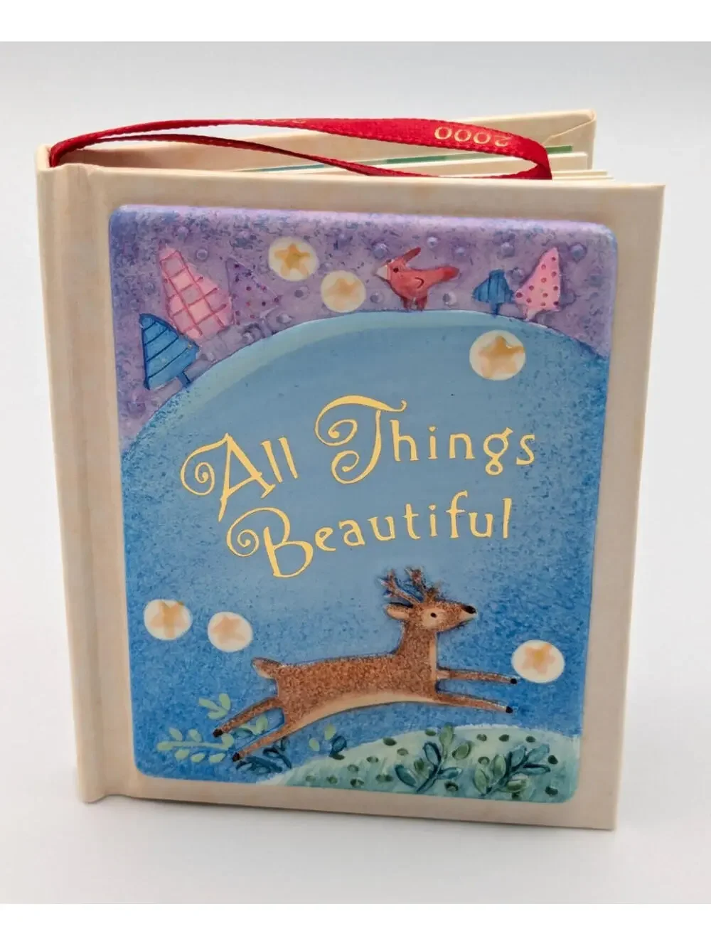 Hallmark Keepsake All Things Beautiful 2000 Mini Book Vintage Christmas Ornament